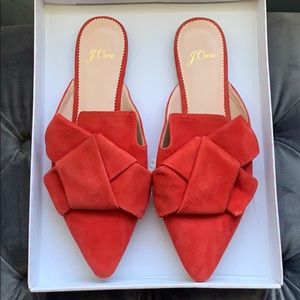Jcrew Red Suede mules